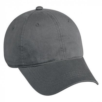 6 Panel Unstructured Cap with Embroidery Charcoal