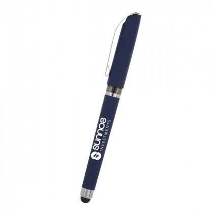 Imprinted Avendale Velvet Touch Stylus Gel Pen - Navy Blue