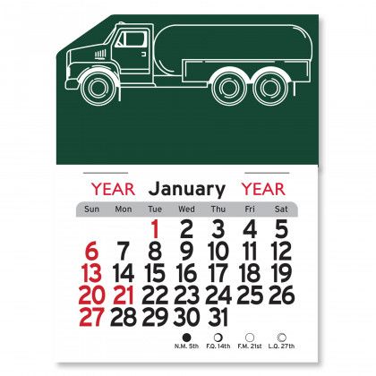 Peel-N-Stick® Calendar - Propane Truck - Green