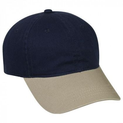 6 Panel Unstructured Cap with Embroidery True navy/Khaki