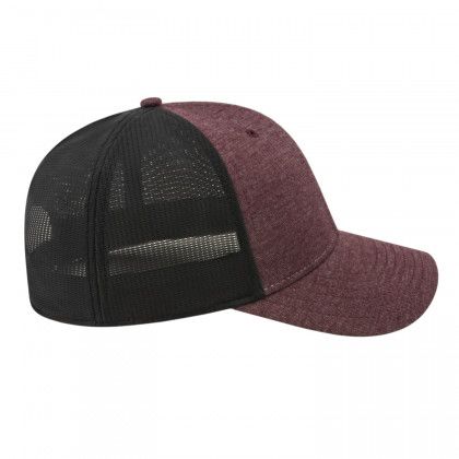 Embroidered Polo Spandex w/Knitted Mesh Cap - Maroon/black