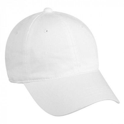 6 Panel Unstructured Cap with Embroidery White