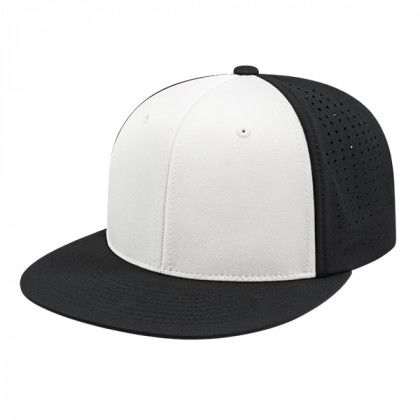 White Black Black Custom Flexfit Perforated Performance Cap