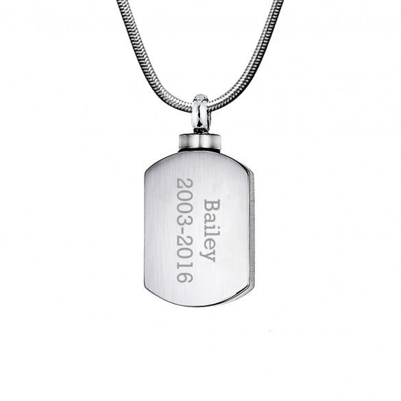 Engraved Pet Cremation Pendant