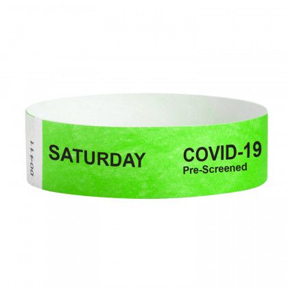 Covid-19 Tyvek Screening Wristbands - Saturday