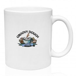 Logo Imprinted Traditional 11 oz Ceramic Mug - White