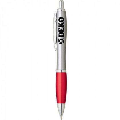 The Nash Promotional Pen in Bulk | Customizable Pens Wholesale - Silver/Red