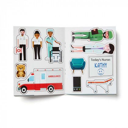 Custom Kid's Reusable Sticker Book - Hospital interior Custom Kid's Reusable Sticker Book - Hospital interior