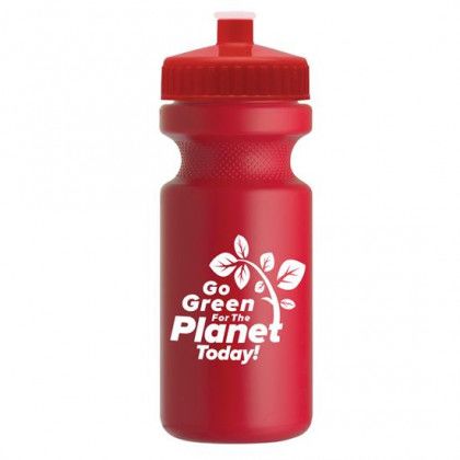 Promotional 22 oz Recycled Eco-Cycle Bottle - Red Bottle Red Cap