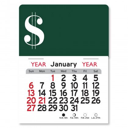 Peel-N-Stick® Calendar - Dollar Sign - Green