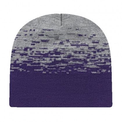 Customized Static Pattern Knit Beanie - Purple/heather