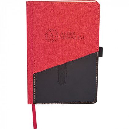 Custom Siena Heathered Bound Journal - Red