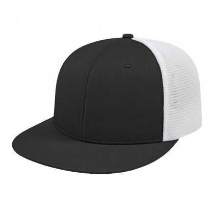 Custom Black/White Flexfit Trucker Mesh Back Cap