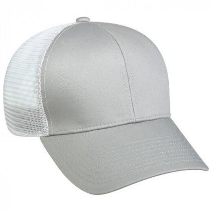 Structured Mesh Back Cap with Snap Closure Promo Light Grey/White