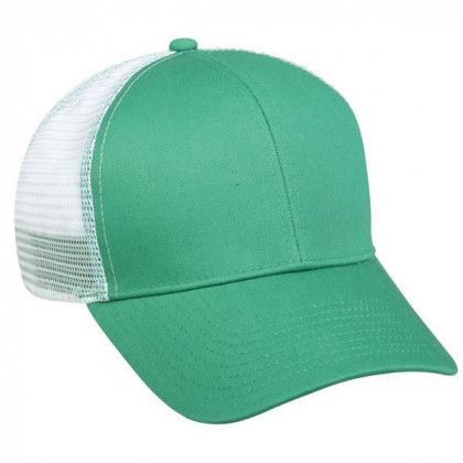 Structured Mesh Back Cap with Snap Closure Promo Kelly/White