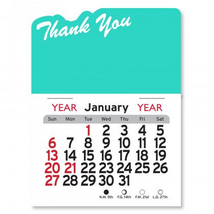 Peel-N-Stick® Calendar - Thank You - Aqua