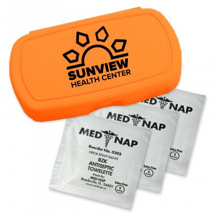 Custom Logo Compact Antiseptic Kit - Orange