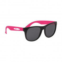 Imprinted Logo Youth Rubberized Sunglasses - Pink