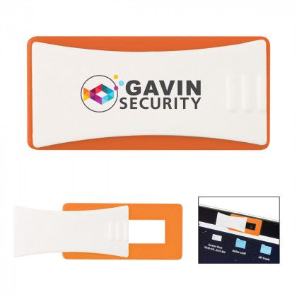 Slider Webcam Cover with Full Color Imprint Orange