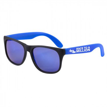 Imprinted Newport Colored Mirror Sunglasses Matte  - Blue