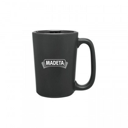 Custom Logo Rocca Matte Black Mug - Black