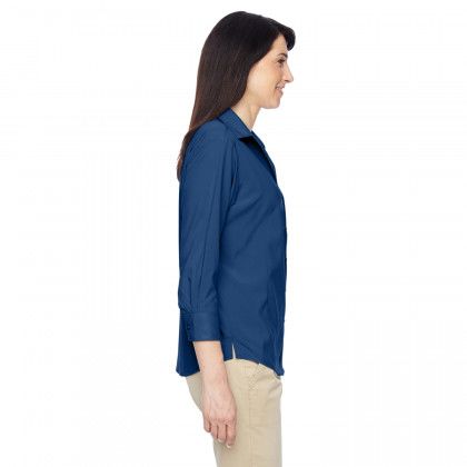 Harriton Ladies Paradise 3/4 Sleeve Performance Shirt - Side View