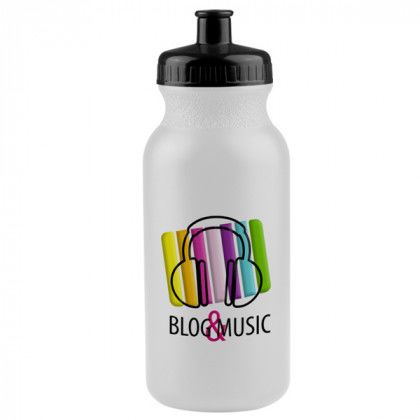 Full Color Customized Sport Bottle 20 Oz Black Lid | Promotional Water Bottles