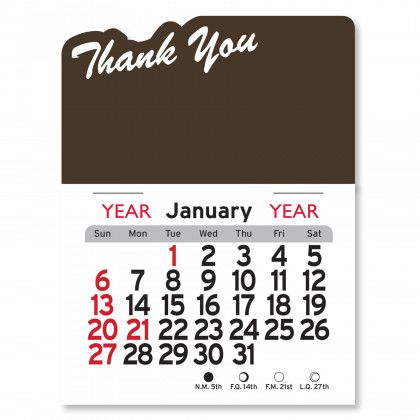 Peel-N-Stick® Calendar - Thank You - Brown