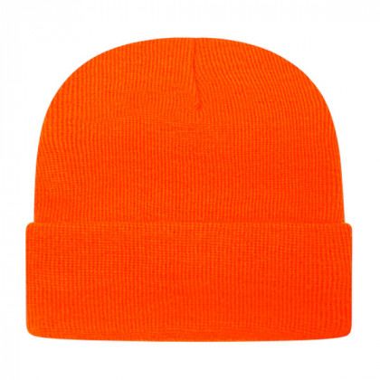 Solid Knit Cap with Cuff Neon Blaze