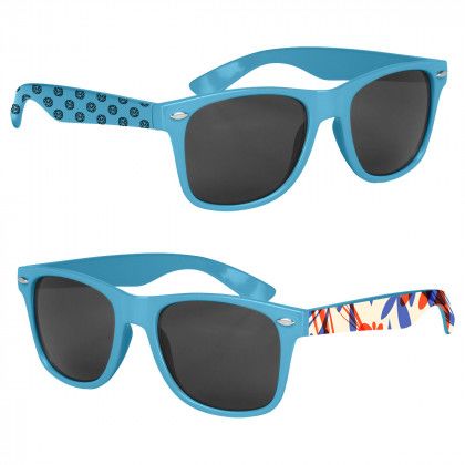 Custom Full Color Malibu Sunglasses - Light Blue