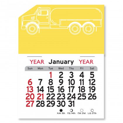 Peel-N-Stick® Calendar - Propane Truck - Yellow