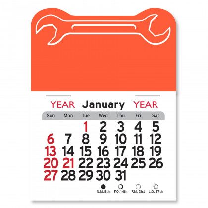 Budget Peel-N-Stick® Wrench Calendar - Orange