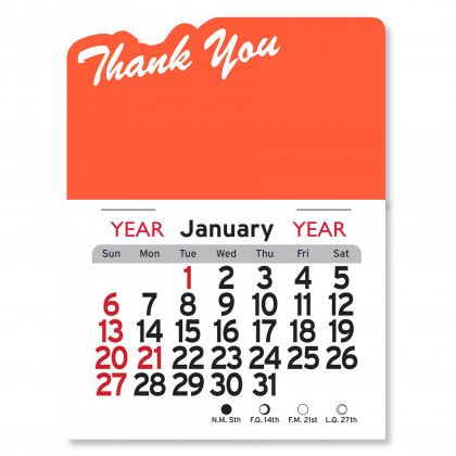 Peel-N-Stick® Calendar - Thank You - Orange