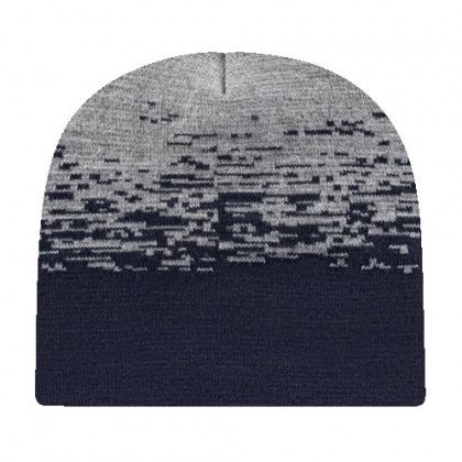 Customized Static Pattern Knit Beanie - True Navy/heather