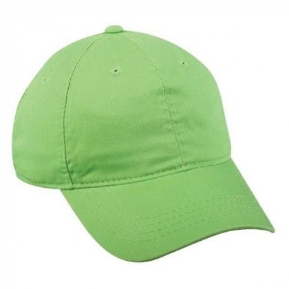 6 Panel Unstructured Cap with Embroidery Lime green