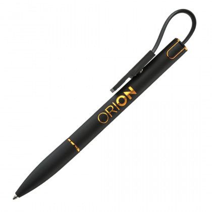 Engraved Logo Stowaway Metal Pen - Gold