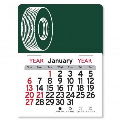 Peel-N-Stick® Calendar - Tire - Green