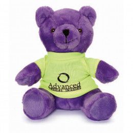 Purple 7 inch Extra Soft Stuffed Bear with Logo