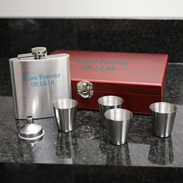 Color Personalized Message Flask Set