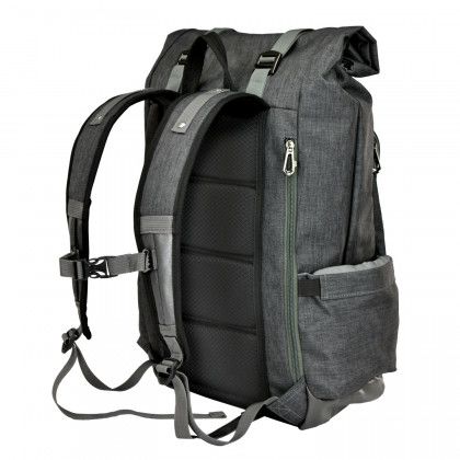 Imprinted Millennium Roll Top Canvas Backpack - Back view