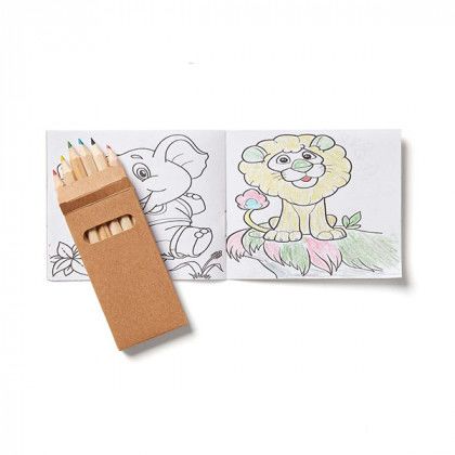 Custom Kids Coloring Book Pencil Set - Animal interior