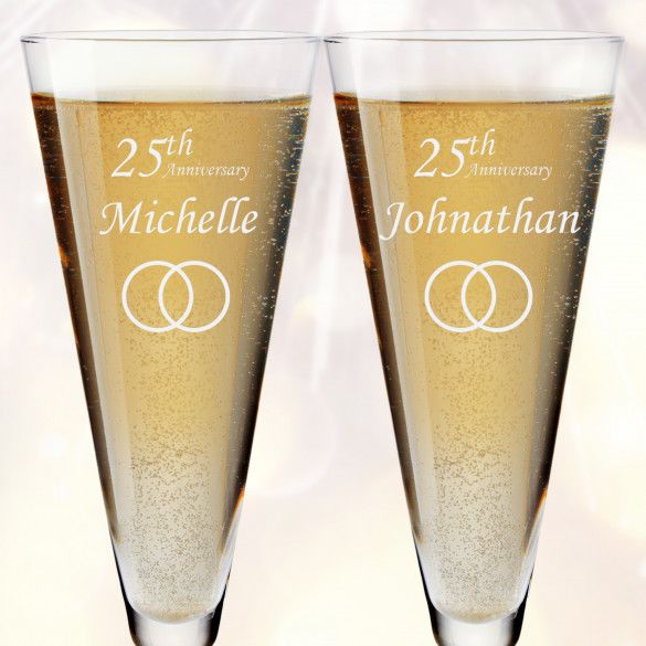 Trumpet Champagne Flutes For Anniversary Party