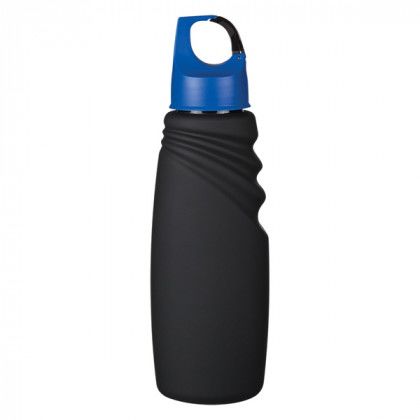 Carabiner Lid Custom Water Bottle with Grip Grooves - Blue Lid