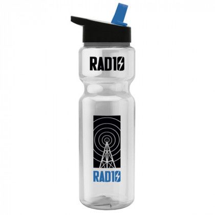 Promo Transparent Bottle with black/blue lid