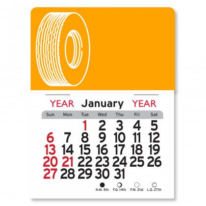 Peel-N-Stick® Calendar - Tire - Marigold