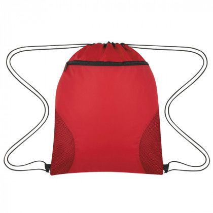 Courtside Drawstring Sports Pack with Logo - Red