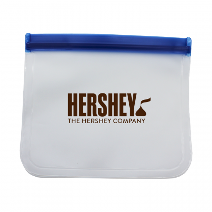 Promotional Reusable Zipper Bags 8" - Blue