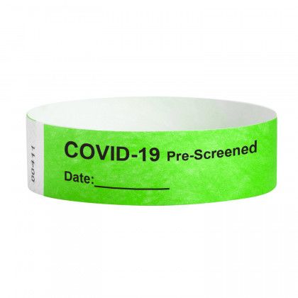 Covid-19 Tyvek Screening Wristbands - Prescreened