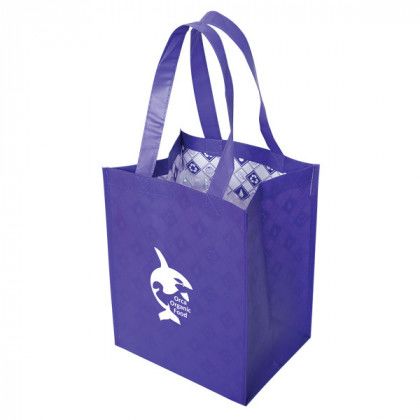 Purple Custom Imprinted Logo Mid Size Fashion Tote Bag