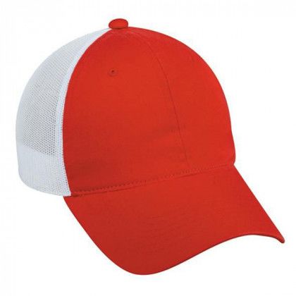 Custom Heavy Garment Washed Mesh Back Cap Red/White